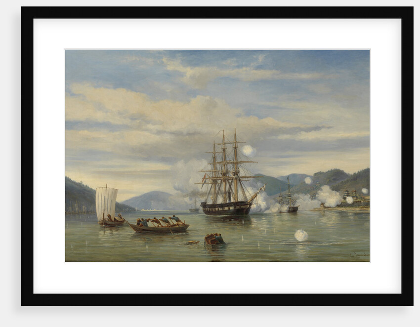 HNLMS Steam Warship Medusa Forcing Passage through the Shimonoseki Strait by Jonkheer Jacob Eduard van Heemskerck van Beest