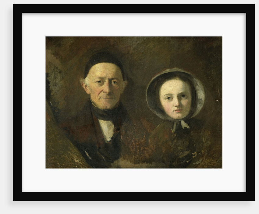 Portrait of Johann Joseph Hermann, the Artist's Father-in-Law, with his Grandchild Ida Schwartze, the Artist's oldest Daughter by Johann Georg Schwartze