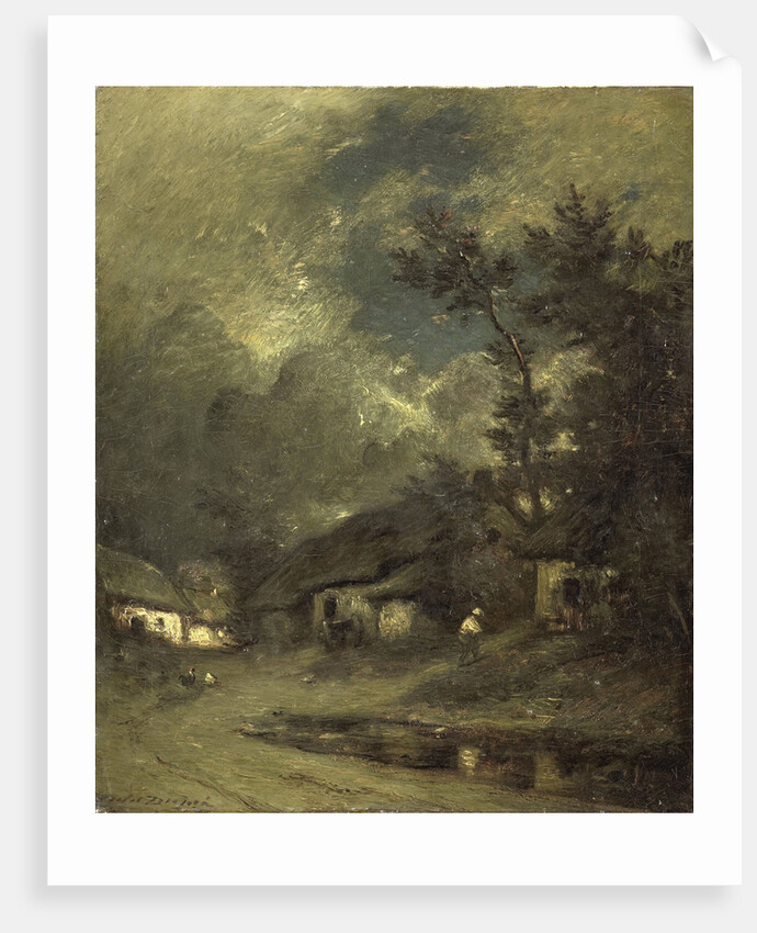 Village by night by Jules Dupré