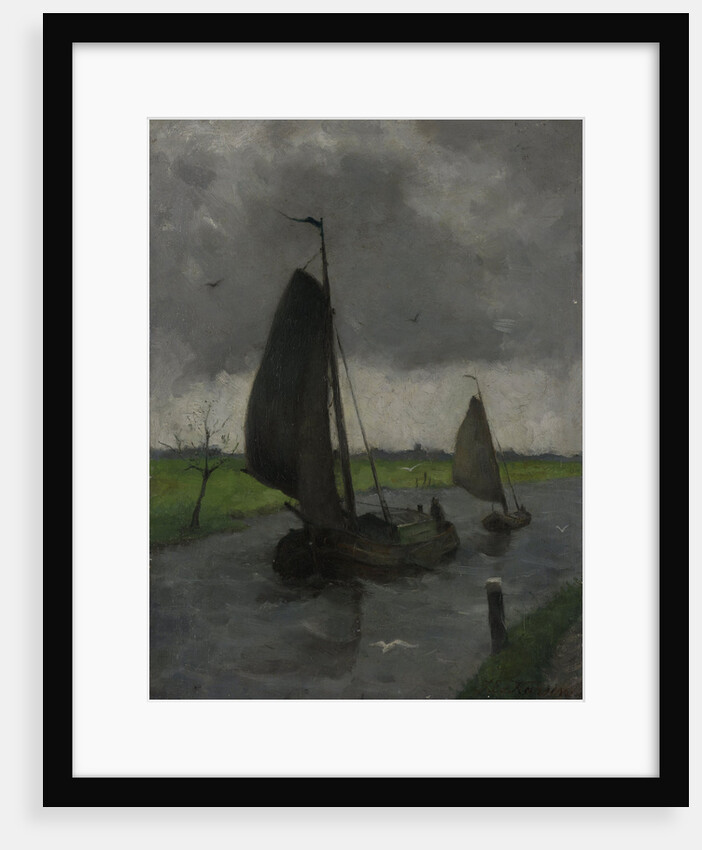 Watercourse with Sail Barges by Eduard Karsen