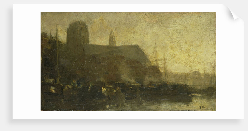 Ships in the port of Dordrecht, The Netherlands by Jacob Maris