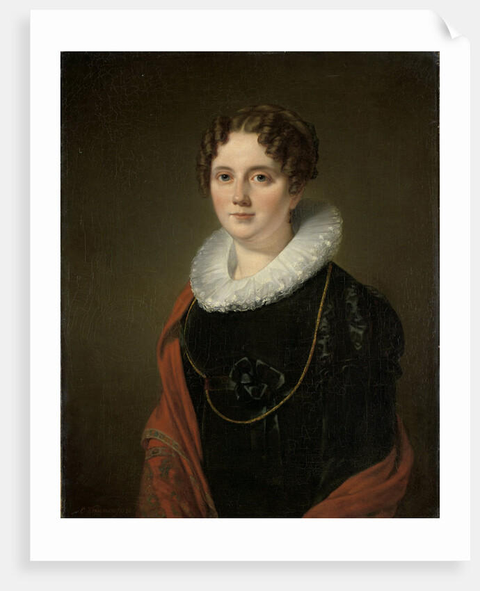 Portrait of Marie Allebé-Herckenrath, Grandmother of the Painter August Allebé by Cornelis Kruseman