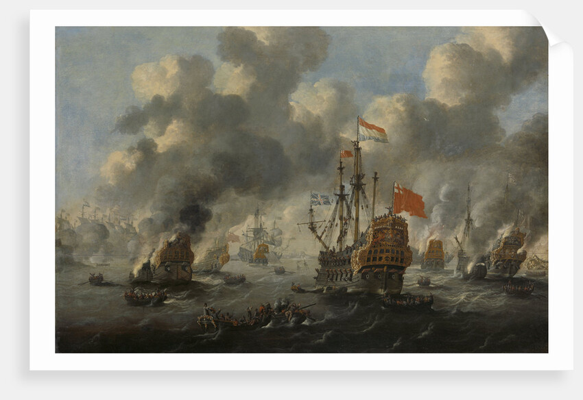 Burning of the English Fleet at Chatham, 20 June 1667 (Raid on the Medway UK) by Peter van de Velde