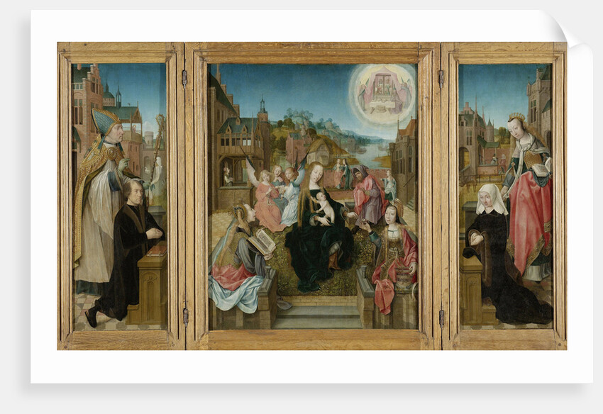 Triptych with Virgin and Child with Saints, male Donor with Saint Martin, female Donor with Saint Cunera, and the Annunciation by Master of Delft