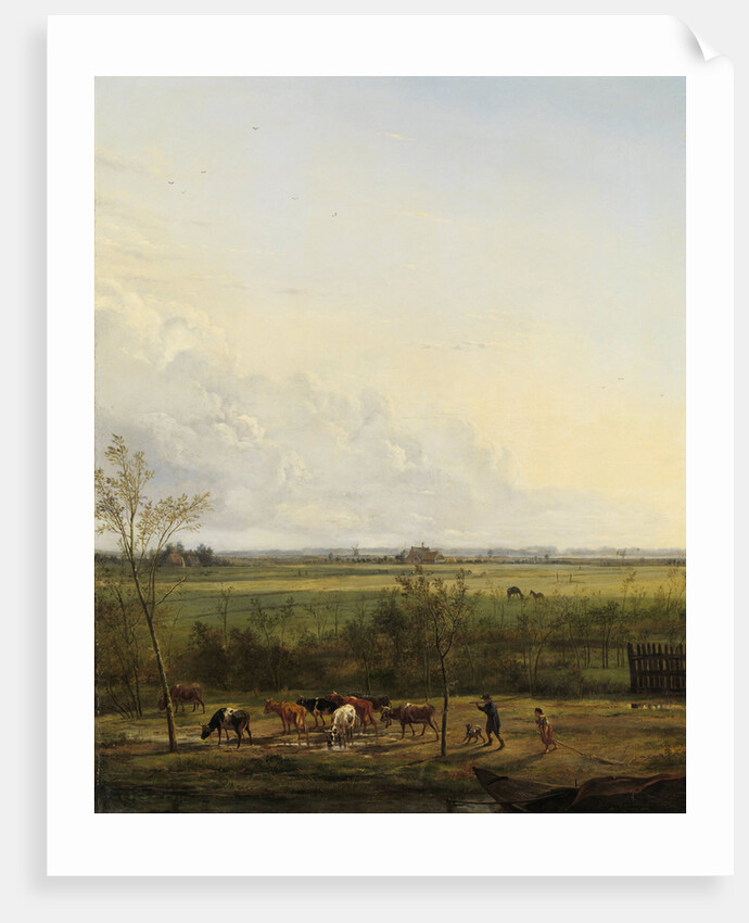 Distant View of the Meadows at ’s-Graveland, The Netherlands by Pieter Gerardus van Os