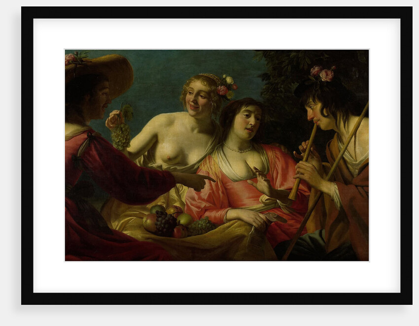 Flute-Playing Shepherd with four Nymphs by Gerard van Honthorst