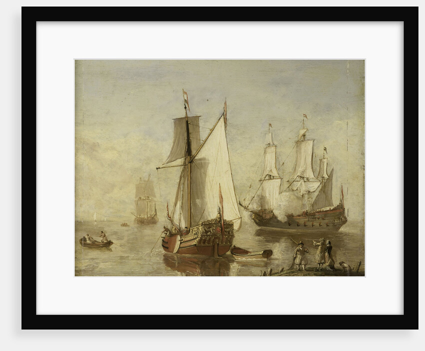 Speeljacht (Pleasure Yacht) and Warship by Anonymous