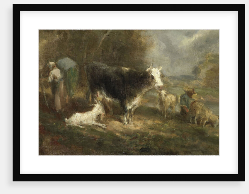 Farmyard with Cattle by Eugène Fromentin-Dupeux