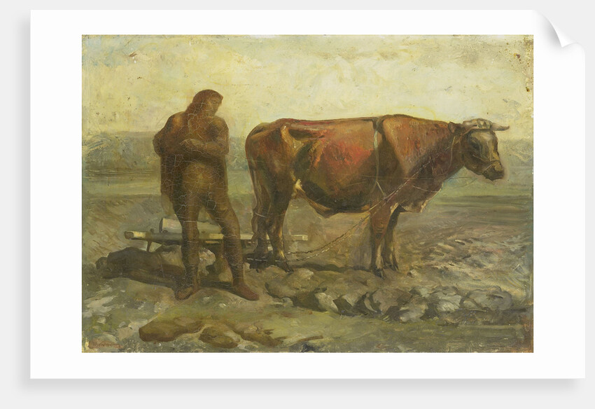 Ploughing farmer by Willem van Konijnenburg