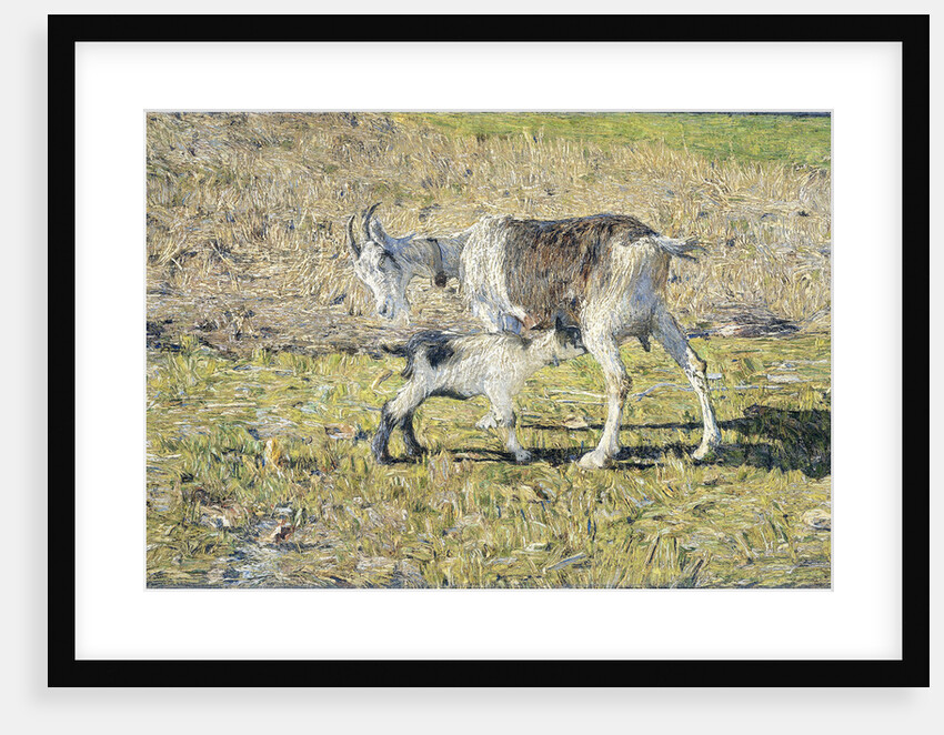 A Goat with her Kid, Giovanni Segantini by Italian painter