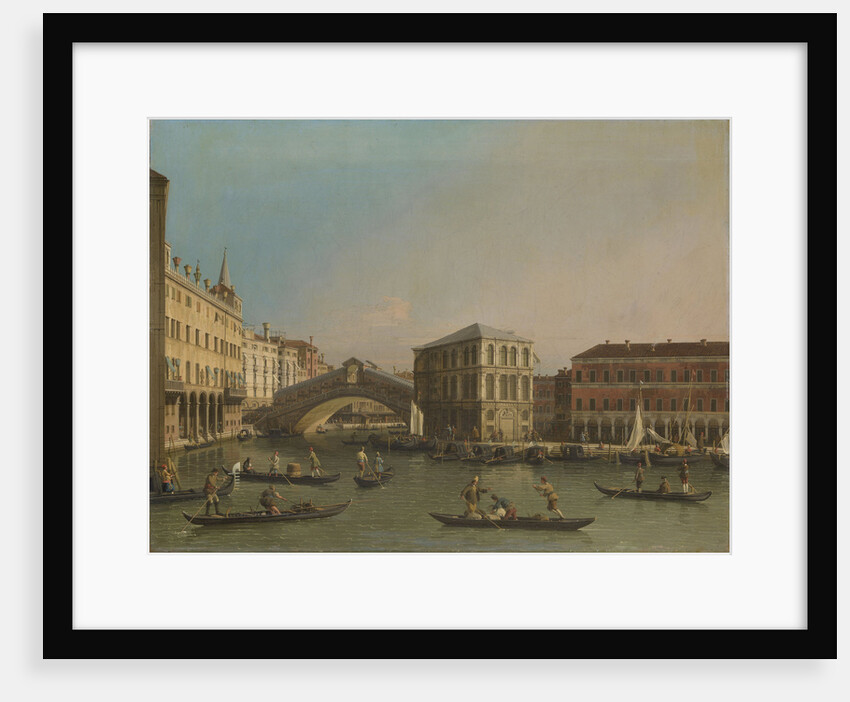 Grand Canal with the Rialto Bridge and Fondaco dei Tedeschi, Venice Italy by Workshop of Canaletto