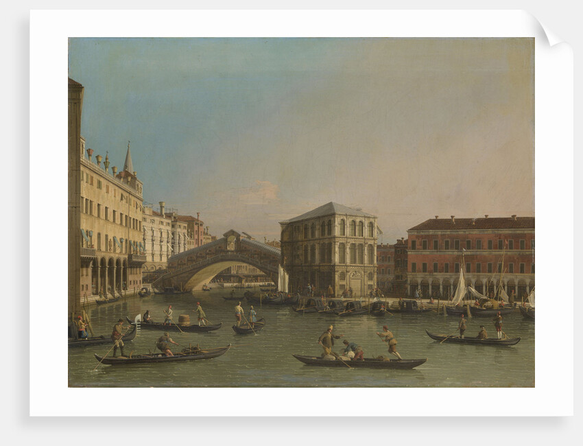 Grand Canal with the Rialto Bridge and Fondaco dei Tedeschi, Venice Italy by Workshop of Canaletto