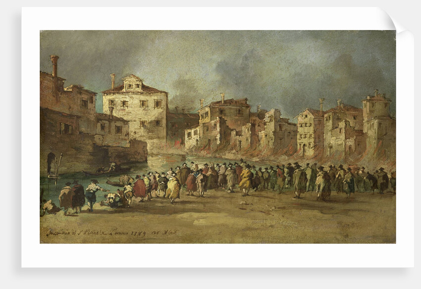 Fire in the San Marcuola Oil Depot, Venice, 28 November 1789, Italy by Francesco Guardi