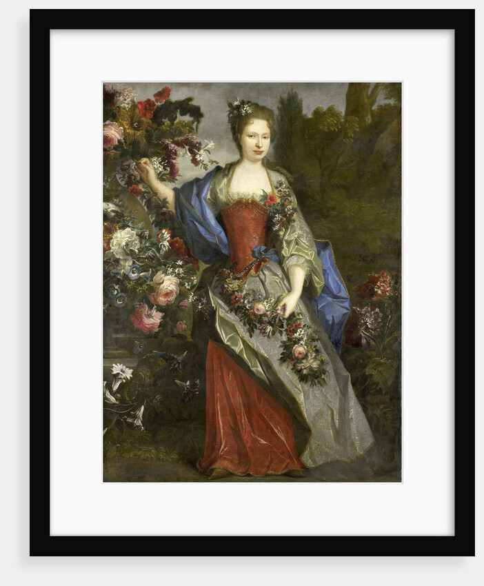 Portrait of a Woman, according to tradition Marie Louise Elisabeth d'Orléans, Duchess of Berry, as Flora by School of Nicolas de Largillière
