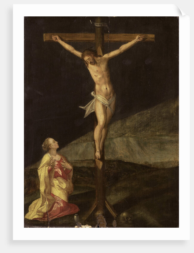 Mary Magdalene at the foot of the cross by Anonymous
