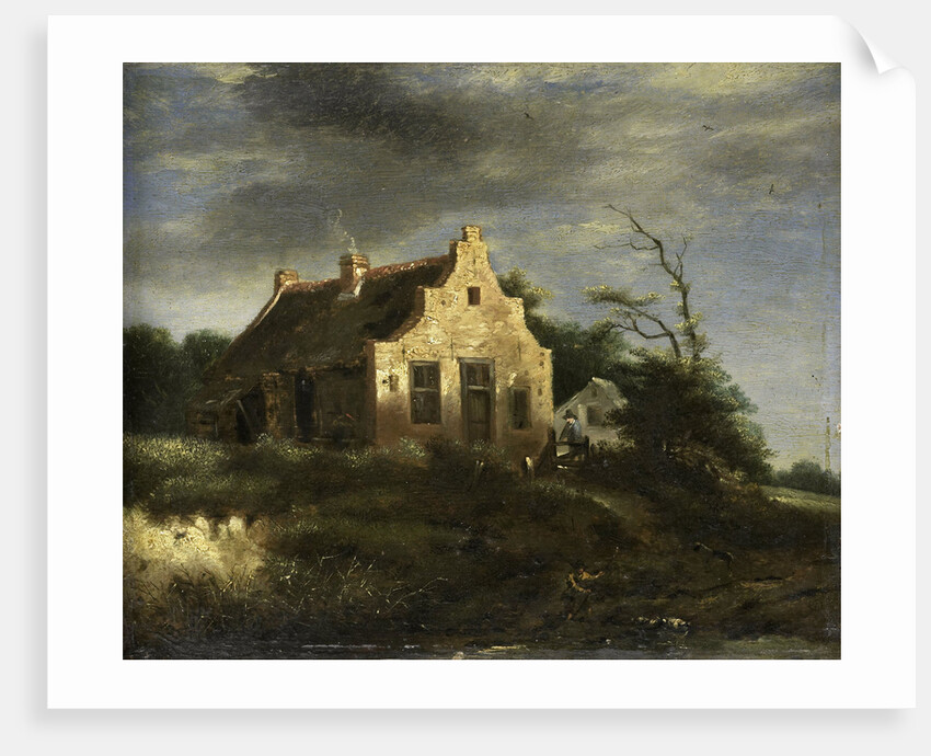 Farm in a wooded dune landscape by School of Jacob Isaacksz. van Ruisdael