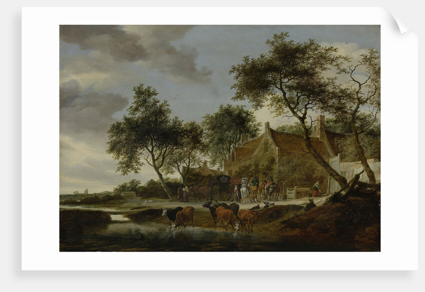 The watering place by Salomon van Ruysdael