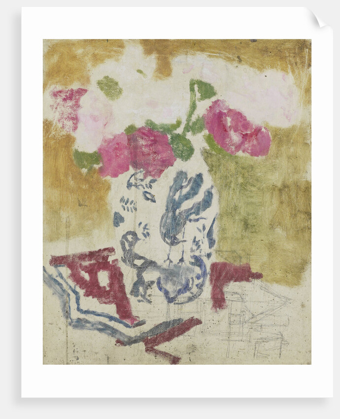 Vase with rose flowers by George Hendrik Breitner