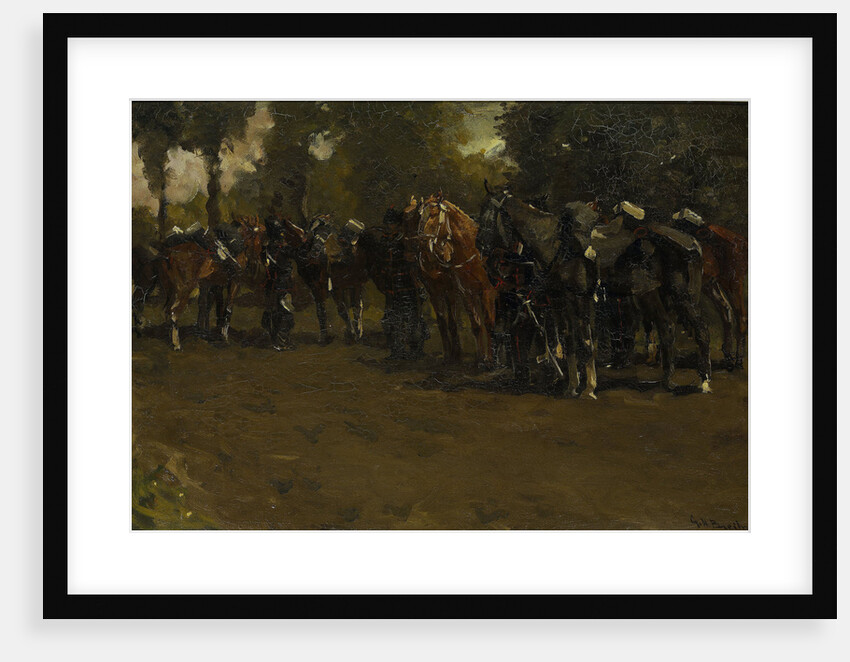 Resting cavalry. by George Hendrik Breitner