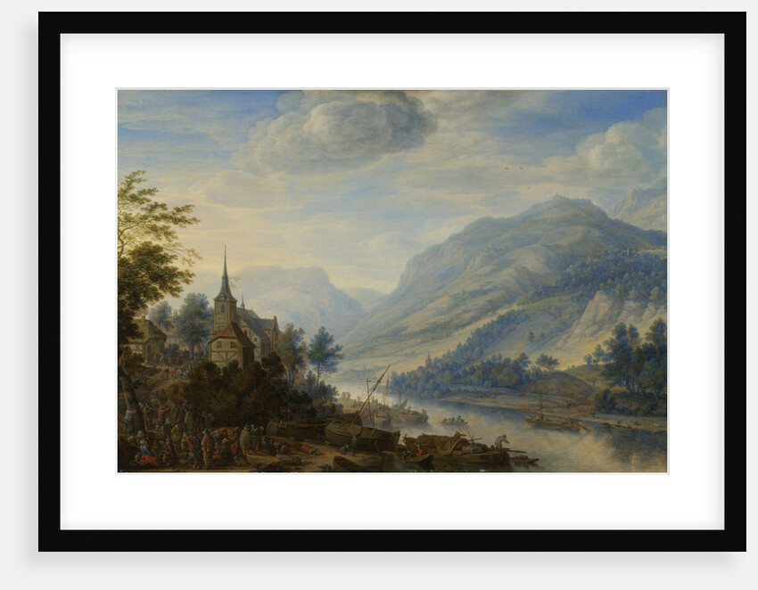 View of the Rhine river near Reineck, Germany by Herman Saftleven