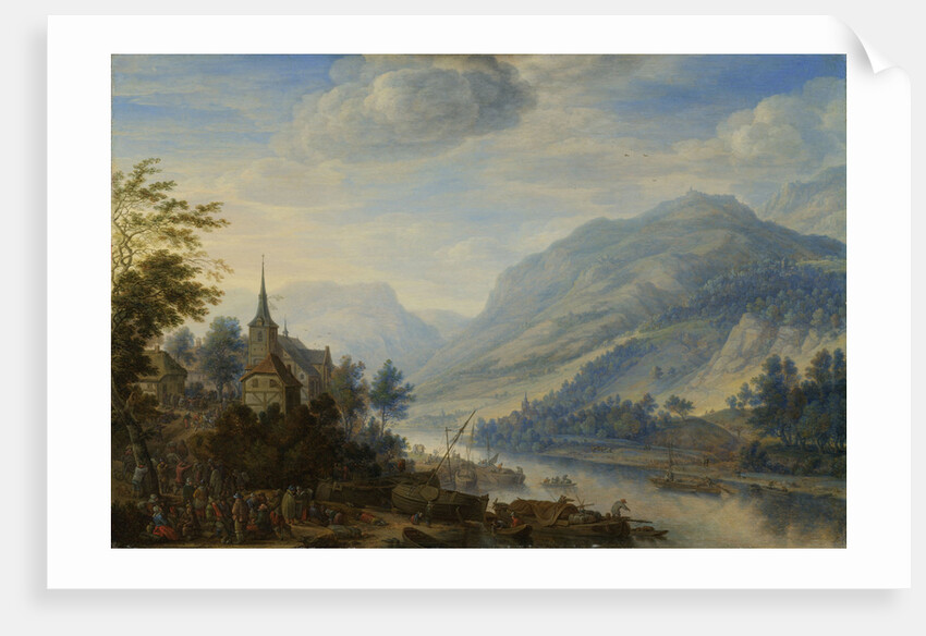 View of the Rhine river near Reineck, Germany by Herman Saftleven