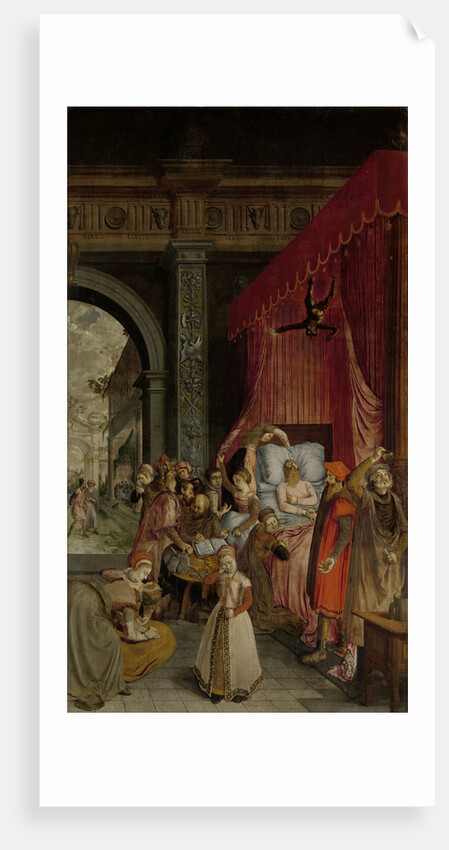 Deathbed of the Rich Man, with a Devil Descending to Retrieve the Deceased's Soul by Anonymous