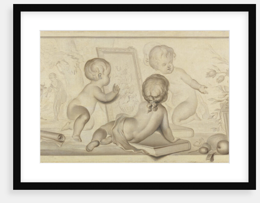 Six Putti with Flowers and Fruit and the Attributes of Drawing by Jurriaan Andriessen