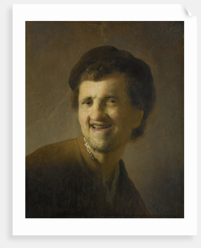 Bust of a laughing young man by Circle of Rembrandt Harmensz. van Rijn