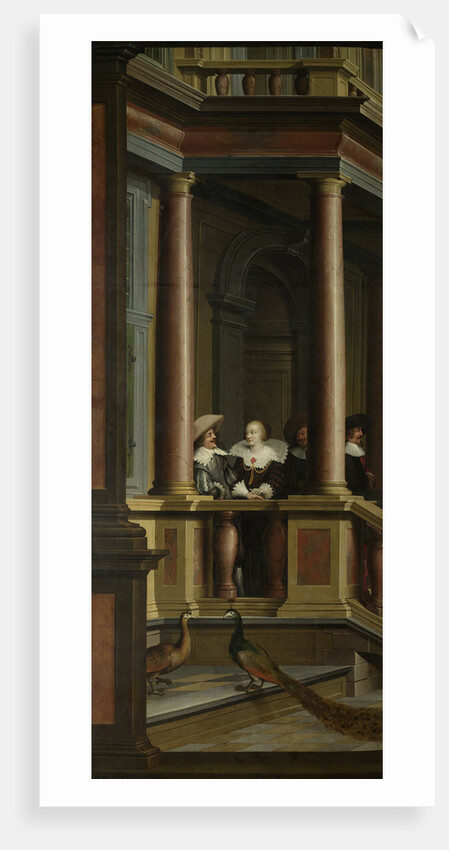 A Staircase, left side of the depiction. One of a seven-part room decoration by Dirck van Delen