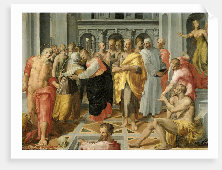 Visitation (Meeting of Mary and Elizabeth in the Presence of Saints Joseph and Jerome) by Circle of Pellegrino Tibaldi