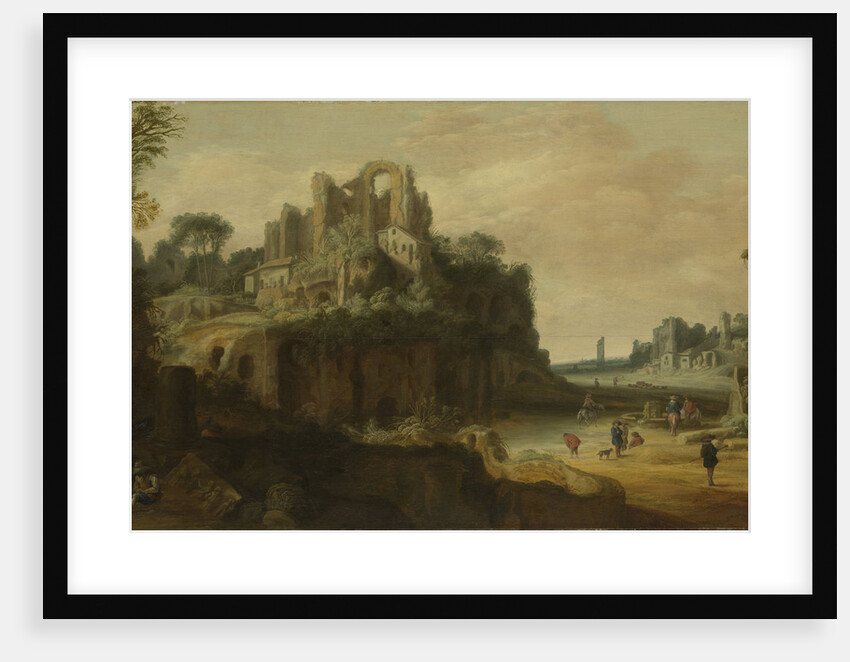 Roman Landscape with the Palatine to the left and part of the Roman Forum on the right by Pieter Anthonisz Groenewegen