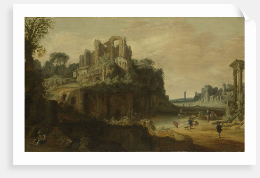 Roman Landscape with the Palatine to the left and part of the Roman Forum on the right by Pieter Anthonisz Groenewegen
