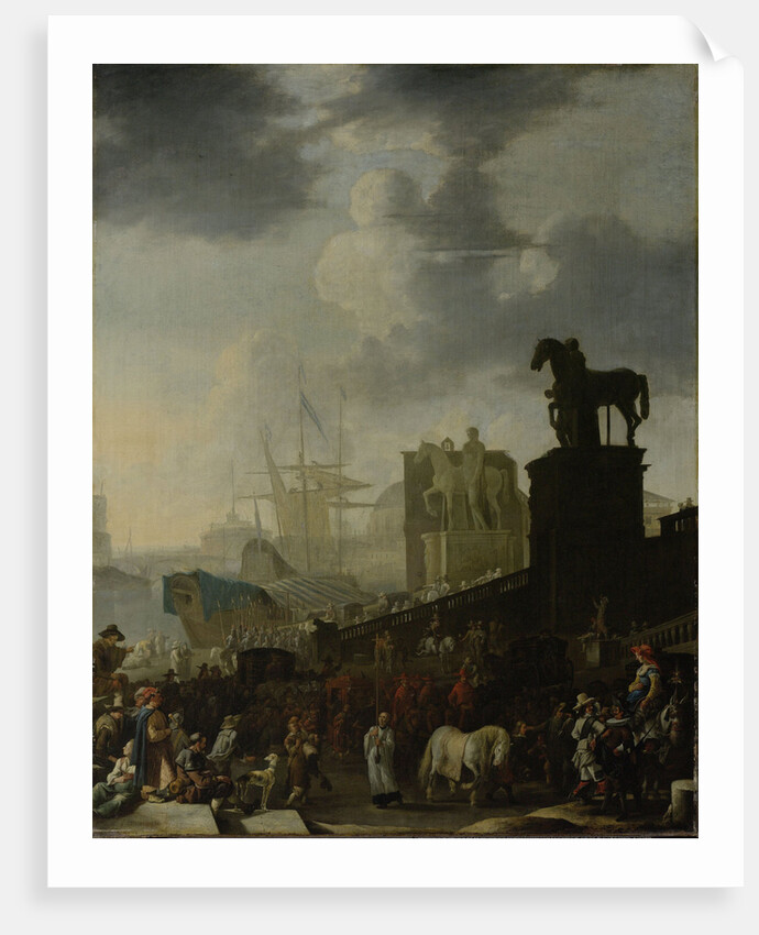 Entrance to the Capitol with the White Horse of the newly elected Pope by Johannes Lingelbach