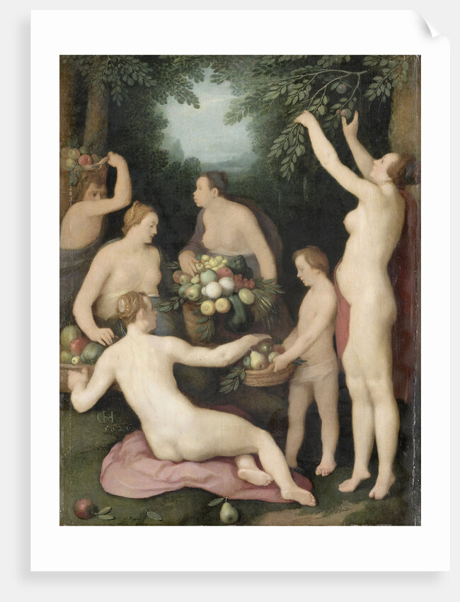 Pomona Receives the Harvest of Fruit by Cornelis Cornelisz. van Haarlem