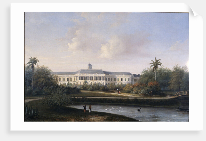 Rear View of Buitenzorg Palace before the Earthquake of 10 October 1834, Kota Bogor Java Indonesia by Willem Troost II