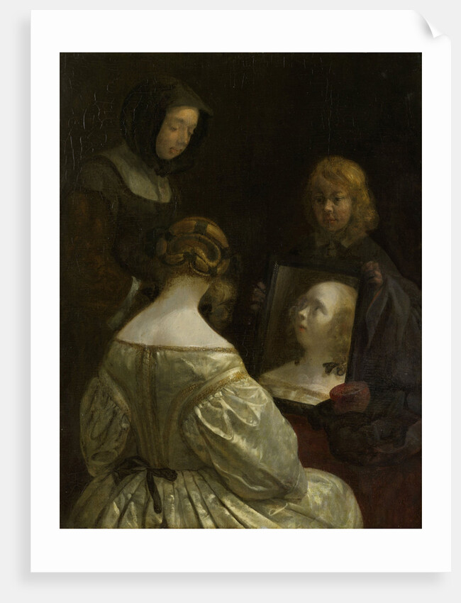 Woman at a Mirror by Gerard ter Borch II