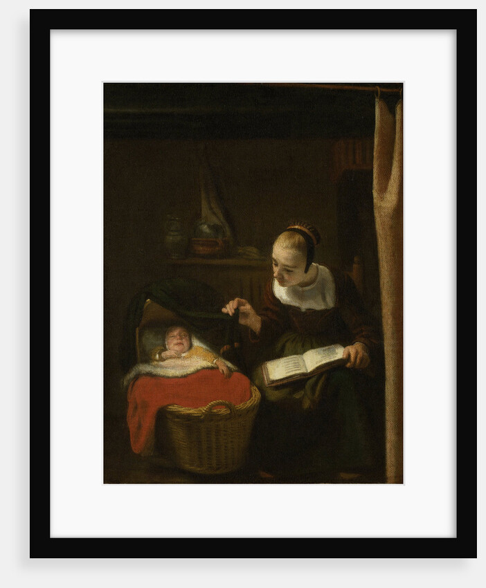Young Woman at a Cradle by Nicolaes Maes
