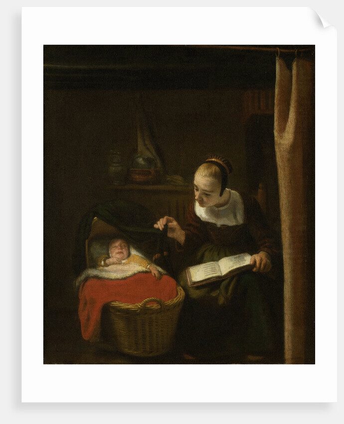 Young Woman at a Cradle by Nicolaes Maes