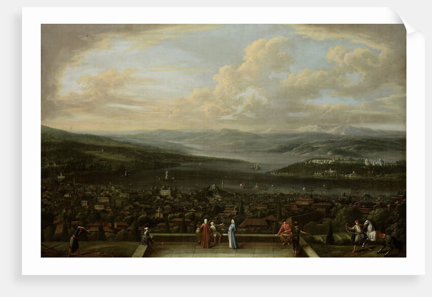 View of Istanbul from the Dutch Embassy at Pera Turkey by Jean Baptiste Vanmour