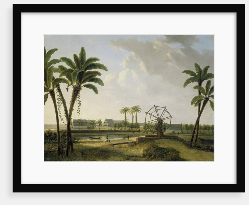 View of the coffee plantation 'Meerzorg' at the Taparoepikanaal in Suriname, Willem de Klerk by Alexander Ludwich Broekmann