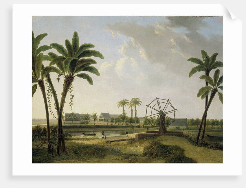 View of the coffee plantation 'Meerzorg' at the Taparoepikanaal in Suriname, Willem de Klerk by Alexander Ludwich Broekmann