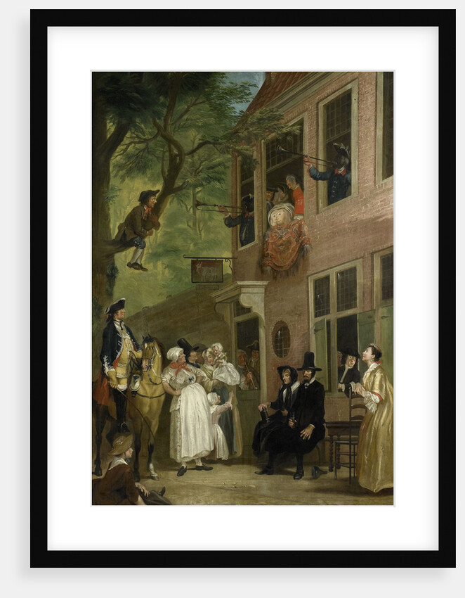 Misled, The Ambassador of the Rascals Exposes himself from the Window of 't Bokki Tavern in the Haarlemmerhout by Cornelis Troost