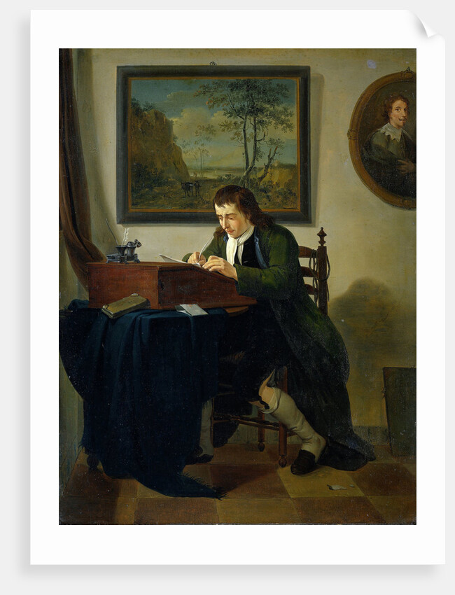 A Man Writing at his Desk by Jan Ekels II
