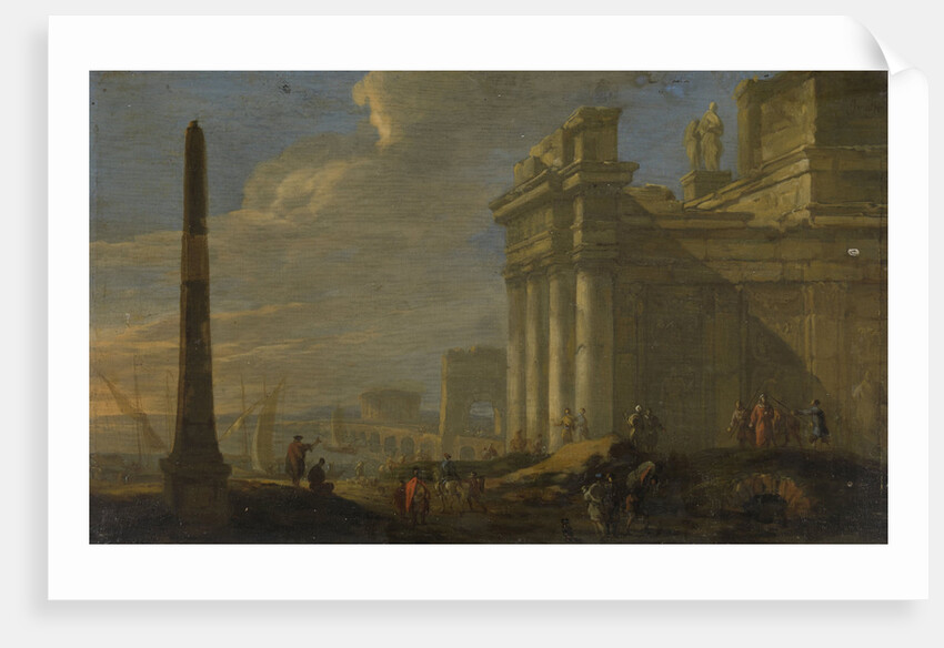 Italian harbor view by Jacob van der Ulft