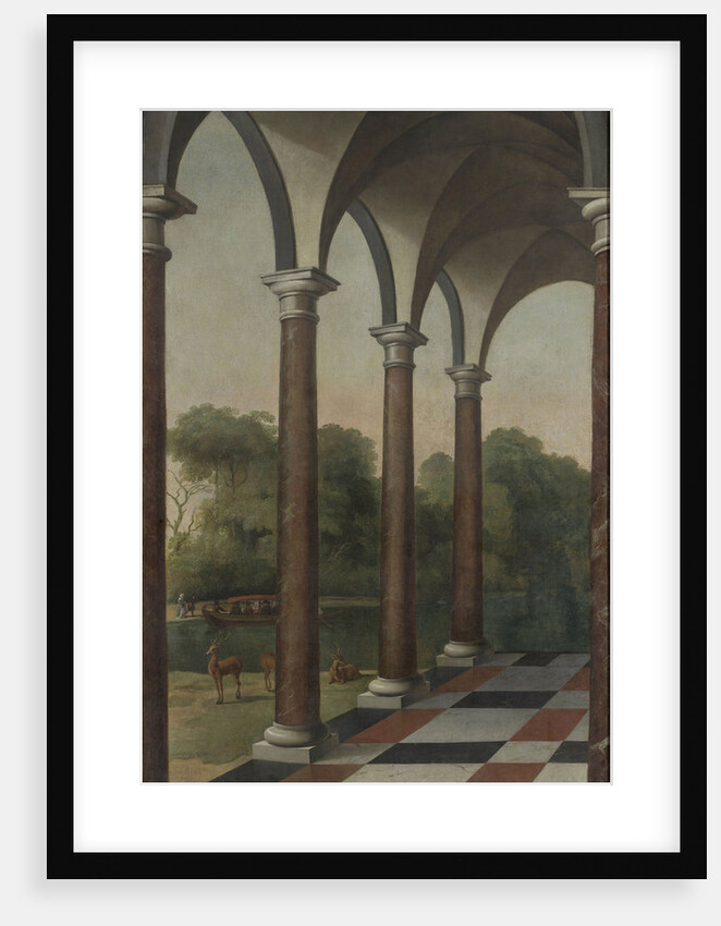 Gallery overlooking a park by Barent Fabritius