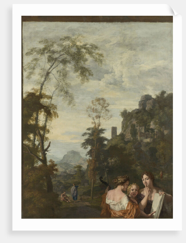 Italian Landscape with three Women Making Music, Gerard de Lairesse by Johannes Glauber