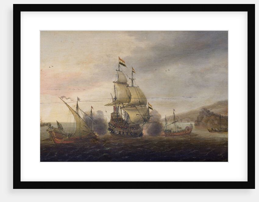 Naval Battle between Dutch Warships and Spanish Galleons by Cornelis Bol