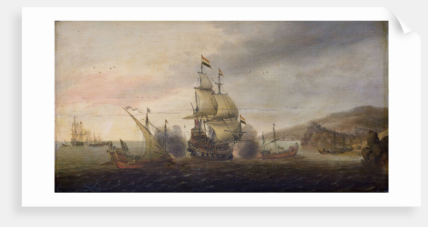 Naval Battle between Dutch Warships and Spanish Galleons by Cornelis Bol