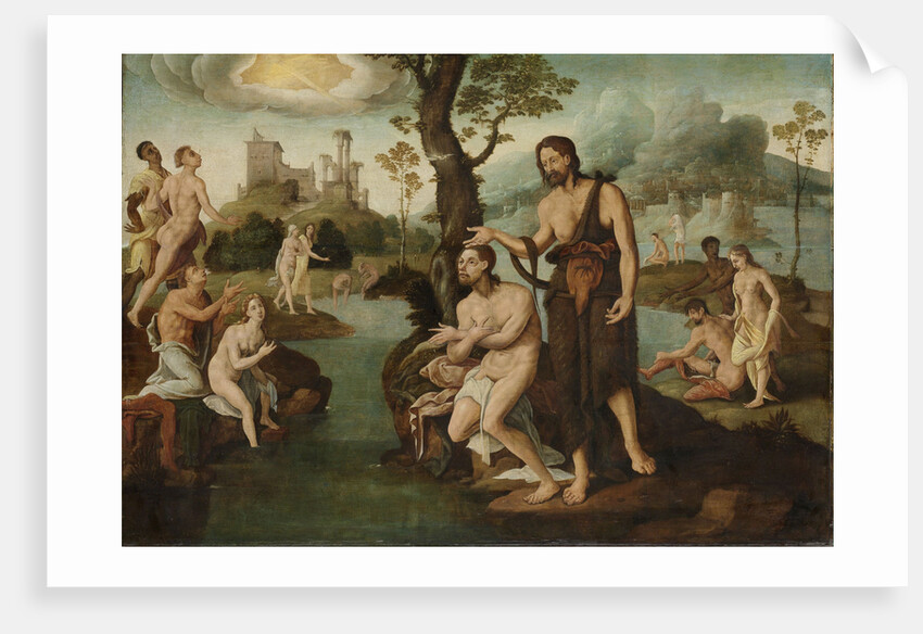 The baptism of Christ by Circle of Maarten van Heemskerck