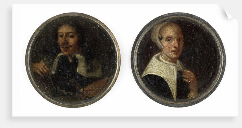 Self Portrait of Johann Philip Lembke and a portrait of his wife by Johann Philipp Lemke